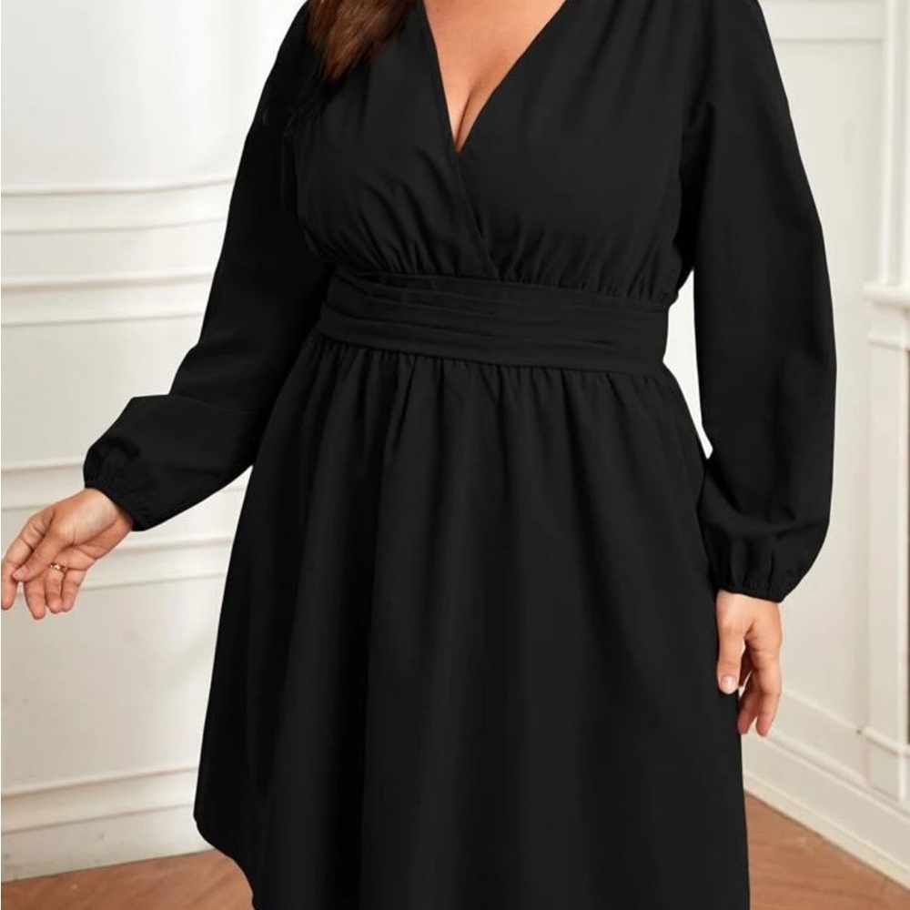 NEW / Black Long Sleeve Dress PLUS SIZE / SIZE 2 XL